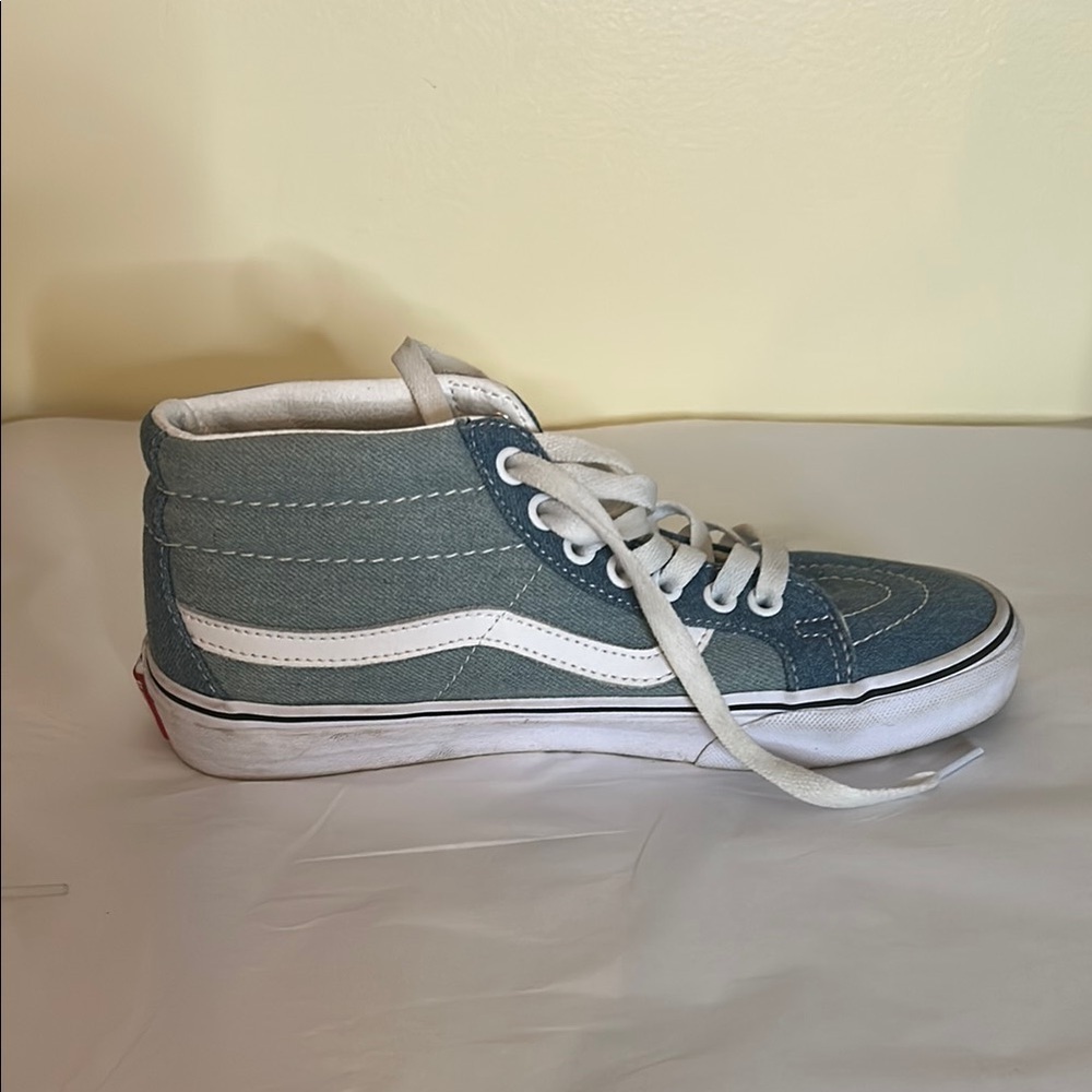 Vans Women’s Sk8-mid Reissu Denim Blue Lace Up Shoes Size 7.5 - Picture 11 of 12